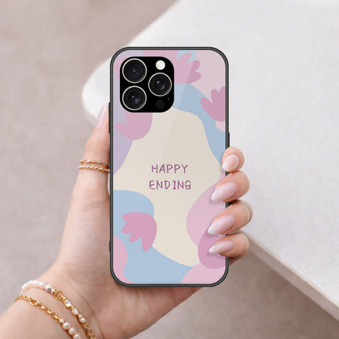 IPhone 15 Pro Cover - Happy Series - HQ Ultra Shine Premium Infinity Glass Soft Silicon Borders Case