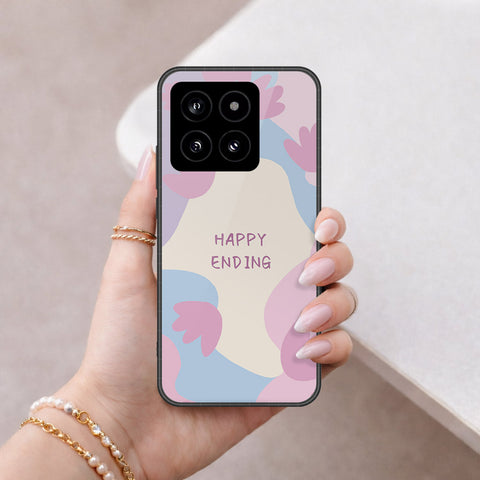 Xiaomi 14 Cover - Happy Series - HQ Ultra Shine Premium Infinity Glass Soft Silicon Borders Case