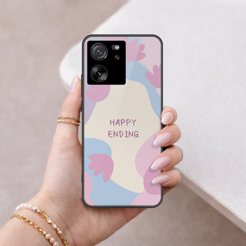 Xiaomi 13T Pro Cover - Happy Series - HQ Ultra Shine Premium Infinity Glass Soft Silicon Borders Case