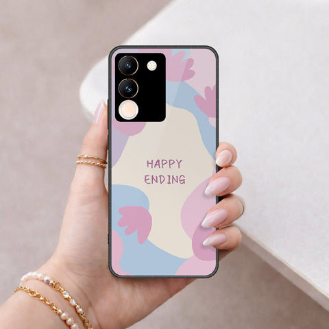 Vivo V29e Cover - Happy Series - HQ Ultra Shine Premium Infinity Glass Soft Silicon Borders Case
