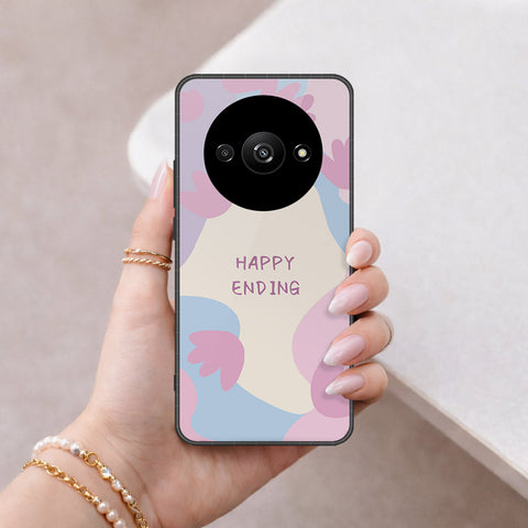 Xiaomi Redmi A3x Cover - Happy Series - HQ Ultra Shine Premium Infinity Glass Soft Silicon Borders Case