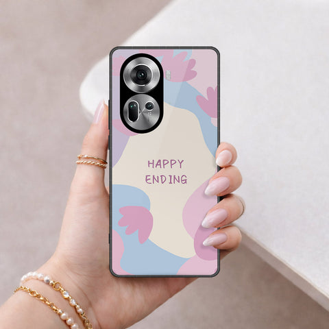 Oppo Reno 11 5G Cover - Happy Series - HQ Ultra Shine Premium Infinity Glass Soft Silicon Borders Case