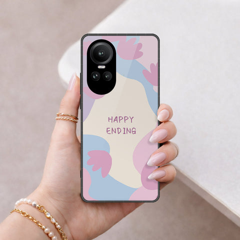 Oppo Reno 10 Pro Cover - Happy Series - HQ Ultra Shine Premium Infinity Glass Soft Silicon Borders Case
