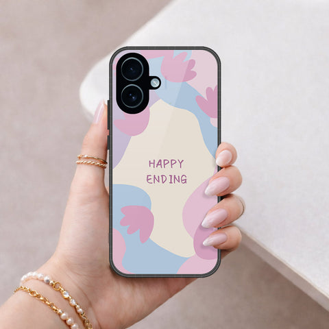 iPhone 18 - Happy Series - HQ Ultra Shine Premium Infinity Glass Soft Silicon Borders Case