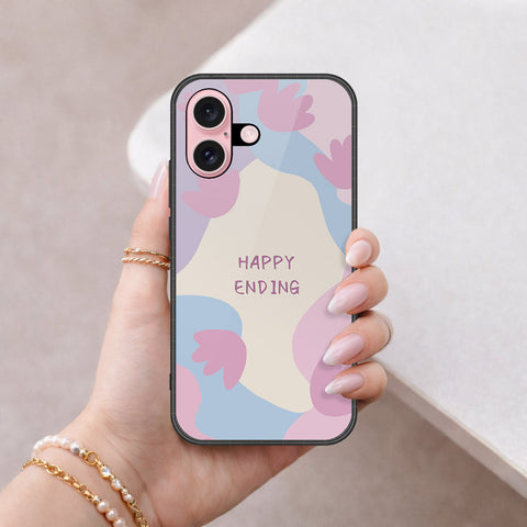 iPhone 16 Plus - Happy Series - HQ Ultra Shine Premium Infinity Glass Soft Silicon Borders Case