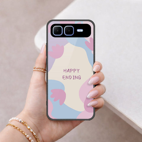 Infinix Smart 10 Plus Cover - Happy Series - HQ Ultra Shine Premium Infinity Glass Soft Silicon Borders Case