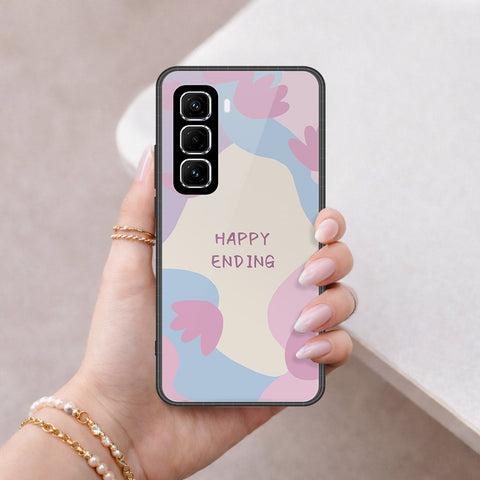 Infinix Hot 50 Pro Plus Cover - Happy Series - HQ Ultra Shine Premium Infinity Glass Soft Silicon Borders Case