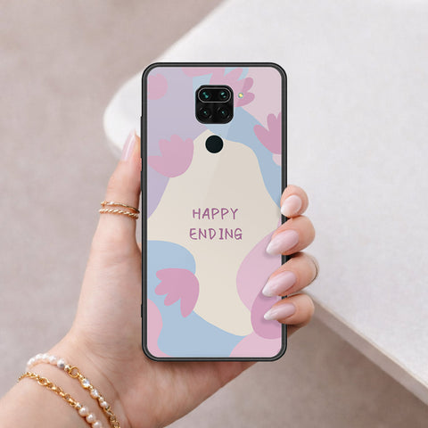 Xiaomi Redmi Note 9 Cover - Happy Series - HQ Ultra Shine Premium Infinity Glass Soft Silicon Borders Case