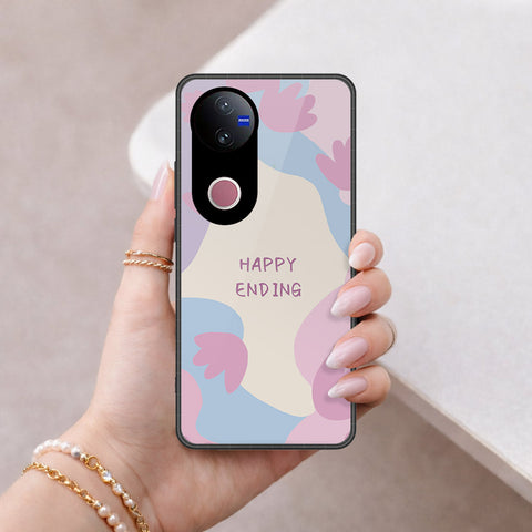 Vivo V50e Cover - Happy Series - HQ Ultra Shine Premium Infinity Glass Soft Silicon Borders Case