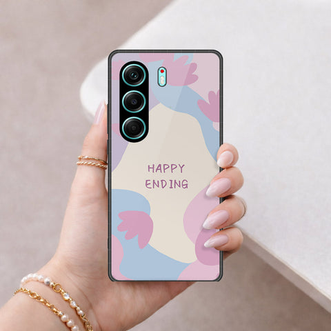 Tecno Camon 40 Pro Cover - Happy Series - HQ Ultra Shine Premium Infinity Glass Soft Silicon Borders Case