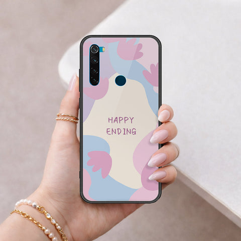 Xiaomi Redmi Note 8 Cover - Happy Series - HQ Ultra Shine Premium Infinity Glass Soft Silicon Borders Case