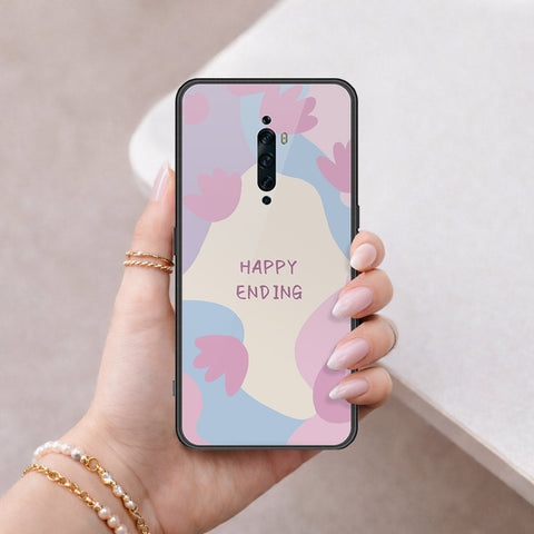 Oppo Reno 2F Cover - Happy Series - HQ Ultra Shine Premium Infinity Glass Soft Silicon Borders Case