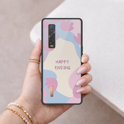 Oppo Find X2 Pro Cover - Happy Series - HQ Ultra Shine Premium Infinity Glass Soft Silicon Borders Case