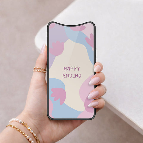 Oppo Find X Cover - Happy Series - HQ Ultra Shine Premium Infinity Glass Soft Silicon Borders Case