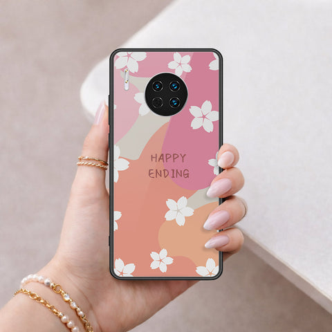 Huawei Mate 30 Cover - Happy Series - HQ Ultra Shine Premium Infinity Glass Soft Silicon Borders Case