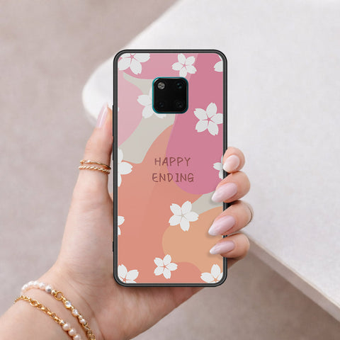 Huawei Mate 20 Pro Cover - Happy Series - HQ Ultra Shine Premium Infinity Glass Soft Silicon Borders Case