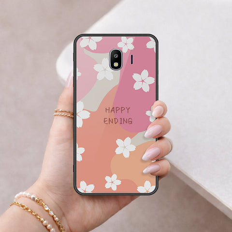 Samsung Galaxy J4 2018 Cover - Happy Series - HQ Ultra Shine Premium Infinity Glass Soft Silicon Borders Case