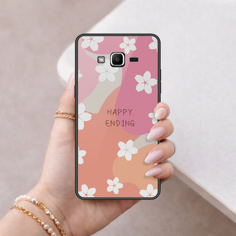 Samsung Galaxy Grand Prime Cover - Happy Series - HQ Ultra Shine Premium Infinity Glass Soft Silicon Borders Case