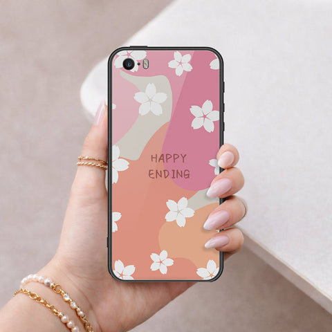 iPhone SE / 5s / 5 - Happy Series - HQ Ultra Shine Premium Infinity Glass Soft Silicon Borders Case