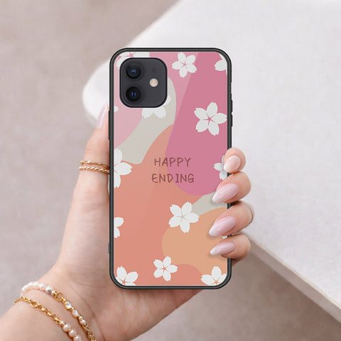 iPhone 12 - Happy Series - HQ Ultra Shine Premium Infinity Glass Soft Silicon Borders Case