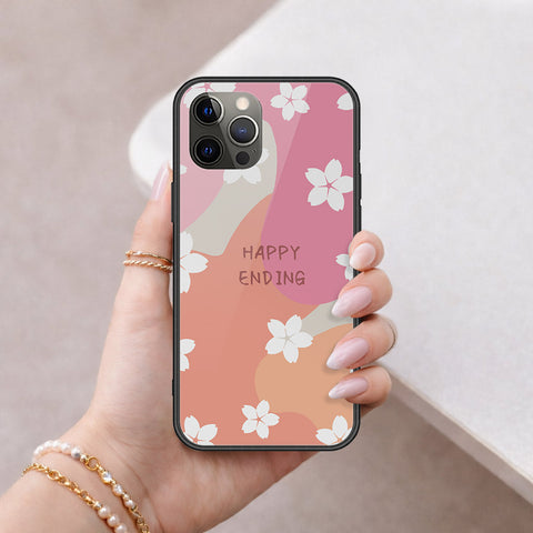 iPhone 12 Pro Max - Happy Series - HQ Ultra Shine Premium Infinity Glass Soft Silicon Borders Case
