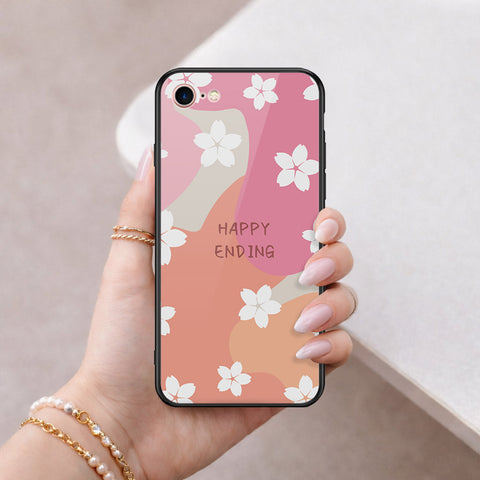 iPhone SE 2022 - Happy Series - HQ Ultra Shine Premium Infinity Glass Soft Silicon Borders Case