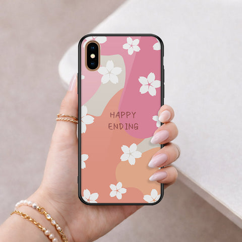 iPhone XS Max - Happy Series - HQ Ultra Shine Premium Infinity Glass Soft Silicon Borders Case