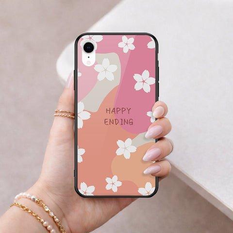 iPhone XR - Happy Series - HQ Ultra Shine Premium Infinity Glass Soft Silicon Borders Case