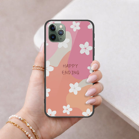 iPhone 11 Pro Max - Happy Series - HQ Ultra Shine Premium Infinity Glass Soft Silicon Borders Case