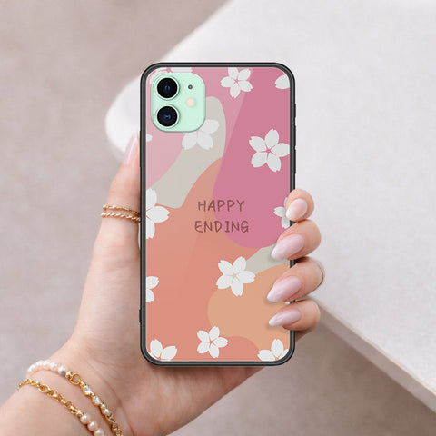 iPhone 11 - Happy Series - HQ Ultra Shine Premium Infinity Glass Soft Silicon Borders Case