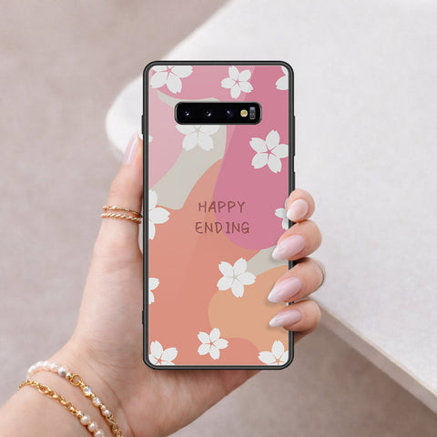 Samsung Galaxy S10 Plus Cover - Happy Series - HQ Ultra Shine Premium Infinity Glass Soft Silicon Borders Case