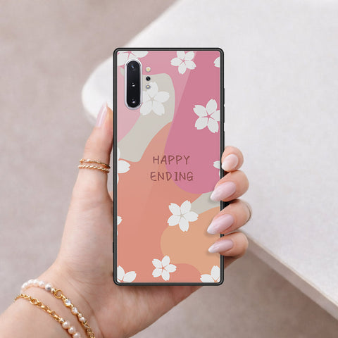 Samsung Galaxy Note 10 Plus Cover - Happy Series - HQ Ultra Shine Premium Infinity Glass Soft Silicon Borders Case