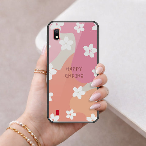 Samsung Galaxy A10 Cover - Happy Series - HQ Ultra Shine Premium Infinity Glass Soft Silicon Borders Case