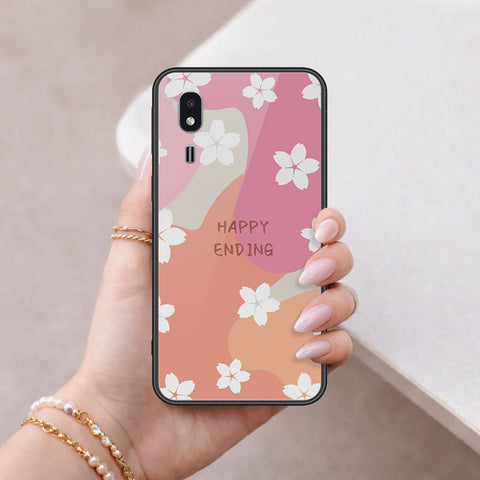 Samsung Galaxy A2 Core Cover - Happy Series - HQ Ultra Shine Premium Infinity Glass Soft Silicon Borders Case