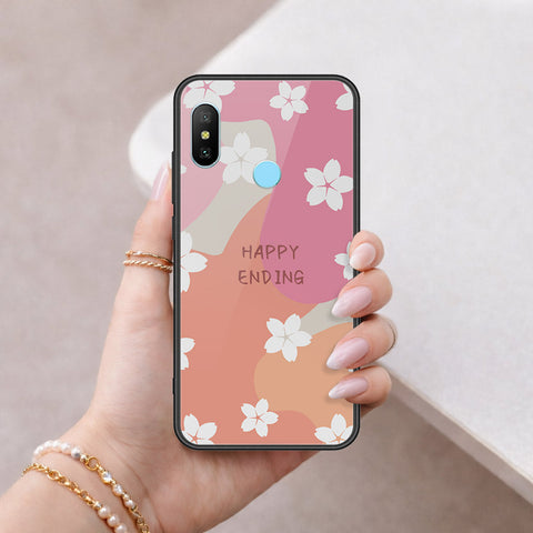 Redmi 6 Pro Cover - Happy Series - HQ Ultra Shine Premium Infinity Glass Soft Silicon Borders Case