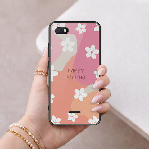 Xiaomi Redmi 6A Cover - Happy Series - HQ Ultra Shine Premium Infinity Glass Soft Silicon Borders Case