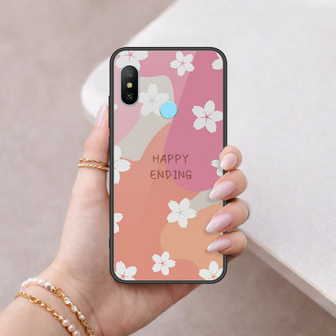 Xiaomi Redmi Note 6 Pro Cover - Happy Series - HQ Ultra Shine Premium Infinity Glass Soft Silicon Borders Case