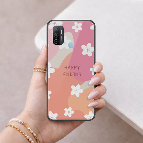 Oppo A53 Cover - Happy Series - HQ Ultra Shine Premium Infinity Glass Soft Silicon Borders Case