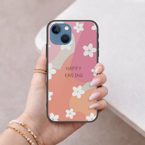 iPhone 13 Cover - Happy Series - HQ Ultra Shine Premium Infinity Glass Soft Silicon Borders Case