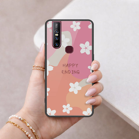 Vivo V15 Cover - Happy Series - HQ Ultra Shine Premium Infinity Glass Soft Silicon Borders Case