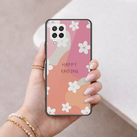 Samsung Galaxy M22 Cover - Happy Series - HQ Ultra Shine Premium Infinity Glass Soft Silicon Borders Case