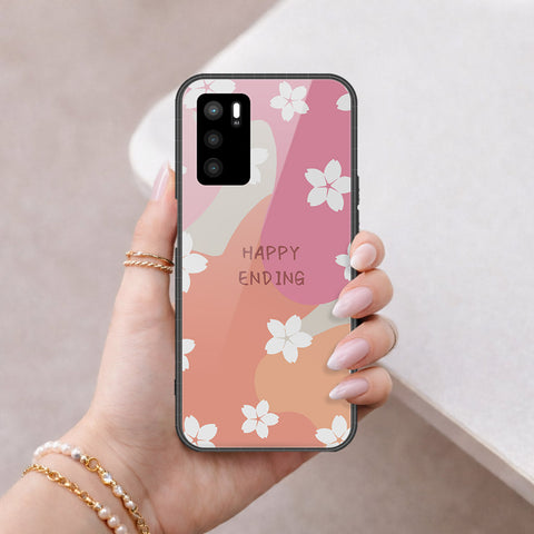 Oppo A16 Cover - Happy Series - HQ Ultra Shine Premium Infinity Glass Soft Silicon Borders Case