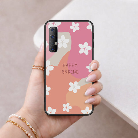 Oppo Reno 3 Pro Cover - Happy Series - HQ Ultra Shine Premium Infinity Glass Soft Silicon Borders Case