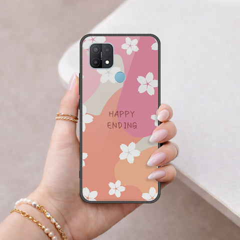 Oppo A15 Cover - Happy Series - HQ Ultra Shine Premium Infinity Glass Soft Silicon Borders Case
