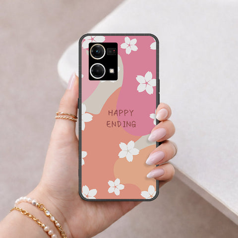 Oppo Reno 7 4G Cover - Happy Series - HQ Ultra Shine Premium Infinity Glass Soft Silicon Borders Case