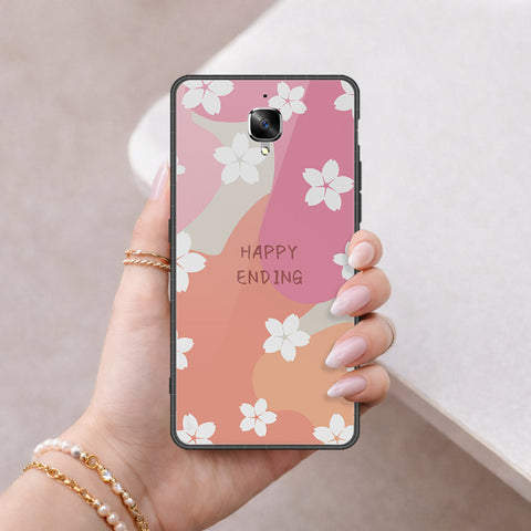 OnePlus 3 Cover - Happy Series - HQ Ultra Shine Premium Infinity Glass Soft Silicon Borders Case