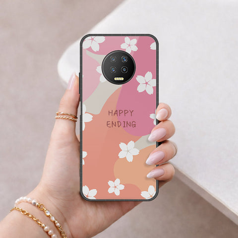 Infinix Note 7 Cover - Happy Series - HQ Ultra Shine Premium Infinity Glass Soft Silicon Borders Case