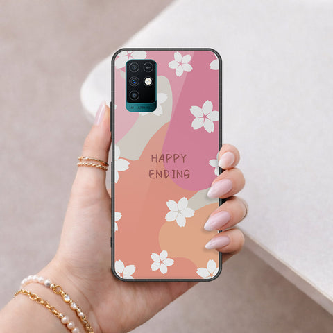 Infinix Note 10 Cover - Happy Series - HQ Ultra Shine Premium Infinity Glass Soft Silicon Borders Case
