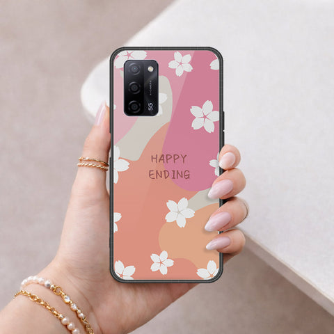 Oppo A55s Cover - Happy Series - HQ Ultra Shine Premium Infinity Glass Soft Silicon Borders Case