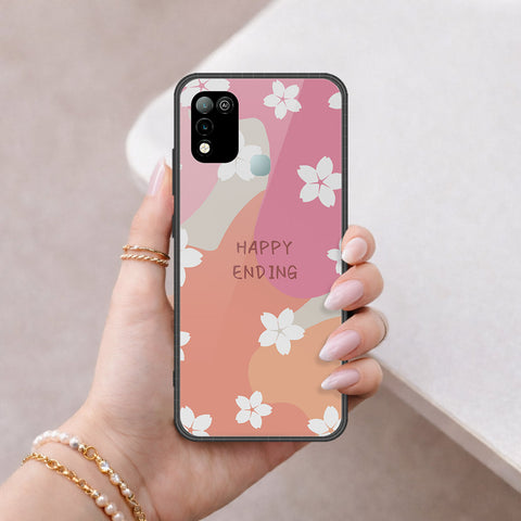 Infinix Hot 10 Play Cover - Happy Series - HQ Ultra Shine Premium Infinity Glass Soft Silicon Borders Case